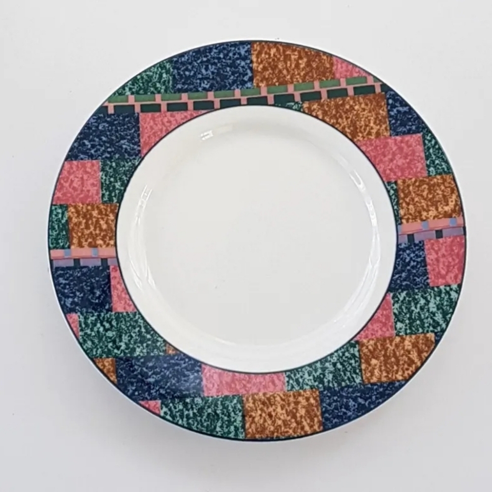 Victoria & Beale Vtg Porcelain Side Plates: Heritage Marbled Pattern, Set of 4